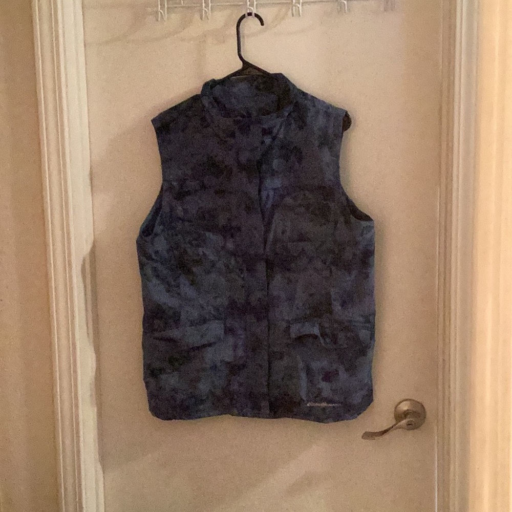 Eddie Bauer Blue Camouflage Jacket Vest Size XL - Picture 6 of 8